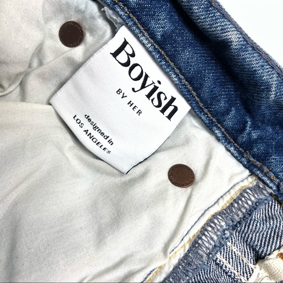 Boyish Tommy High Rise Straight Jeans Ripped Dirty Dancing Blue 29 - Picture 6 of 11